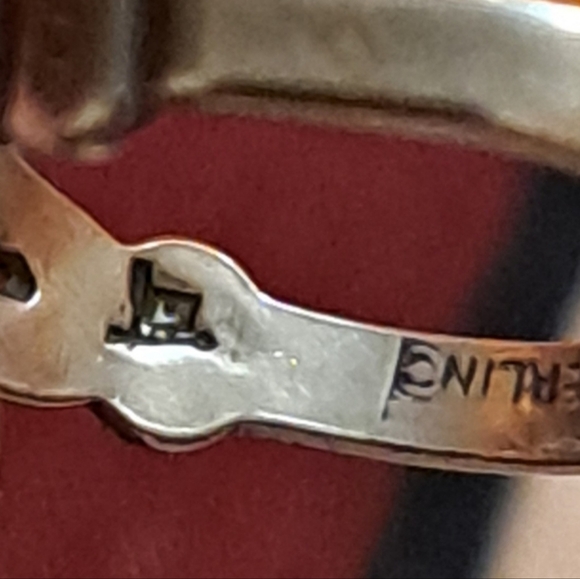 Turquoise Green Sterling Silver Stamped Native American Ring - Picture 4 of 9